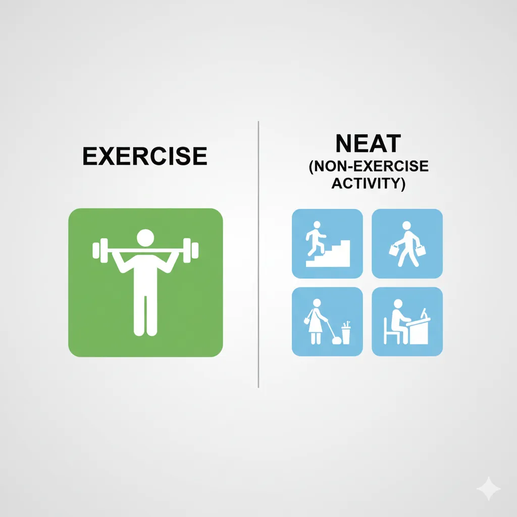 مقارنة بين الرياضة المنظمة EAT والنشاط غير الرياضي NEAT لحرق السعرات